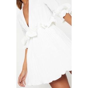 white frill skater dress